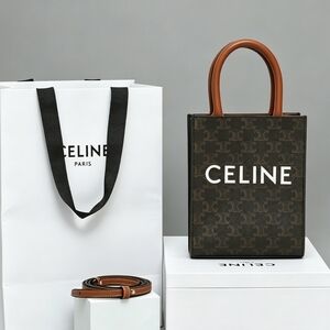 CELINE Cabas Triomphe Mini Canvas Tote Bag